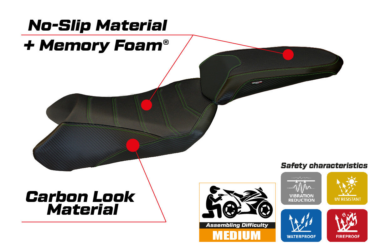 Seat cover compatible - Kawasaki Z 1000 SX  2017 - 2019 - mod Madison 1 Comfort System