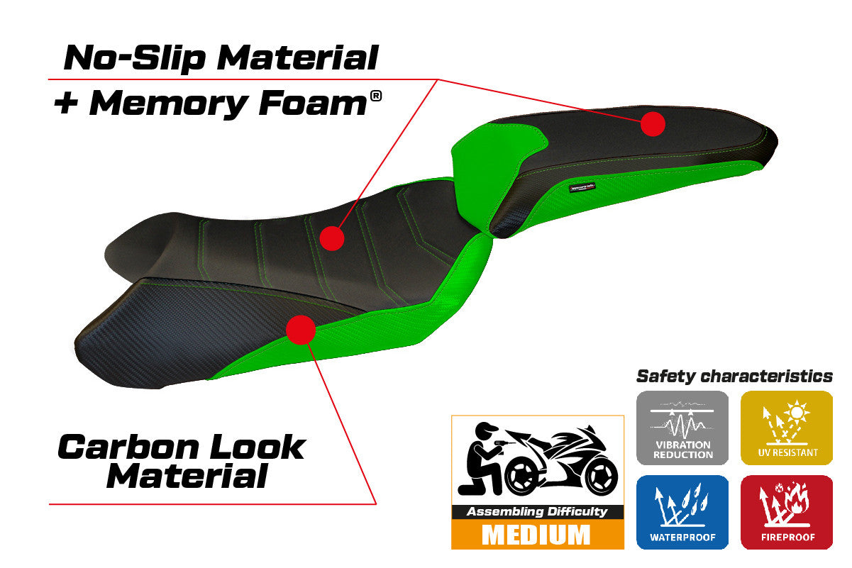 Seat cover compatible - Kawasaki Z 1000 SX  2017 - 2019 - mod Madison 1 Comfort System
