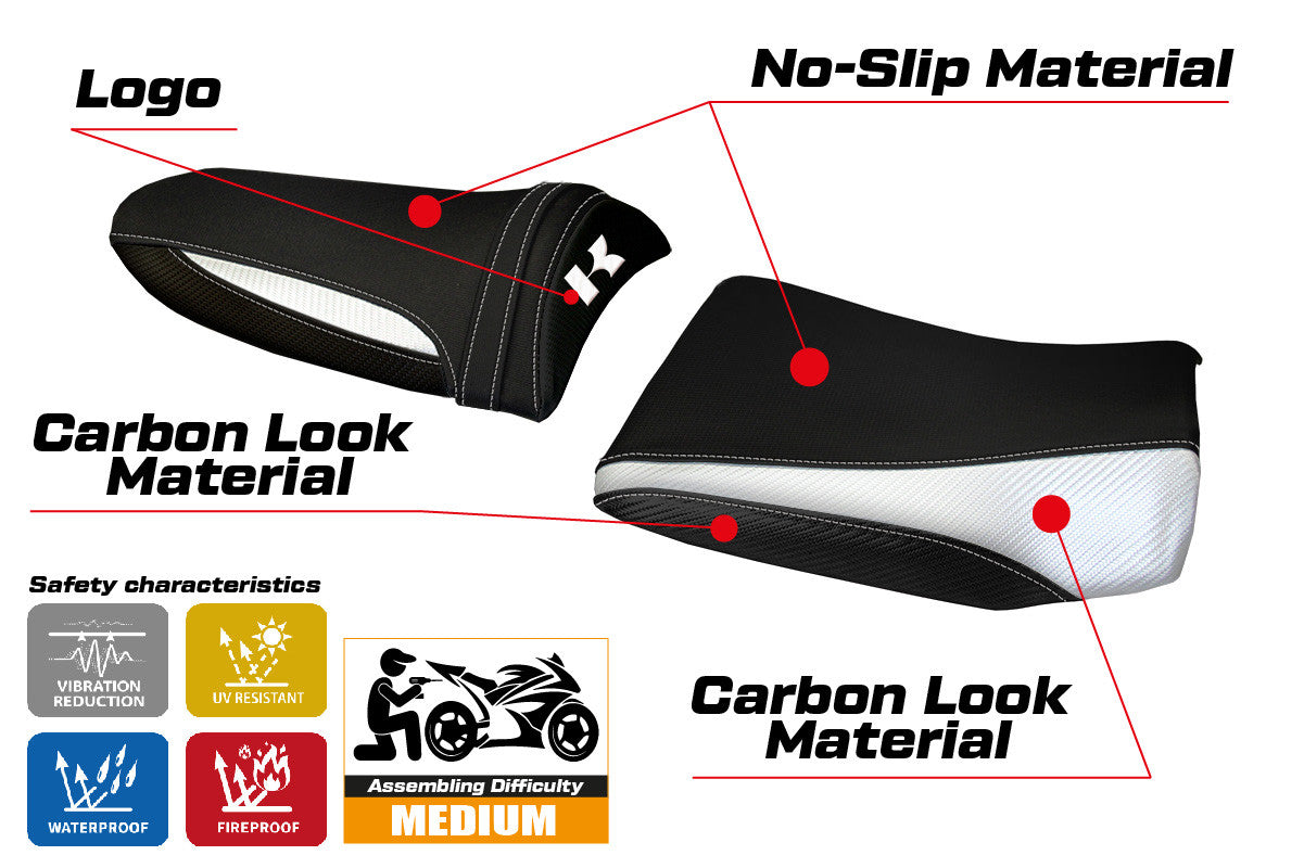 Seat cover compatible - Kawasaki Z 1000 2003 - 2006 - mod Pozzuoli 1