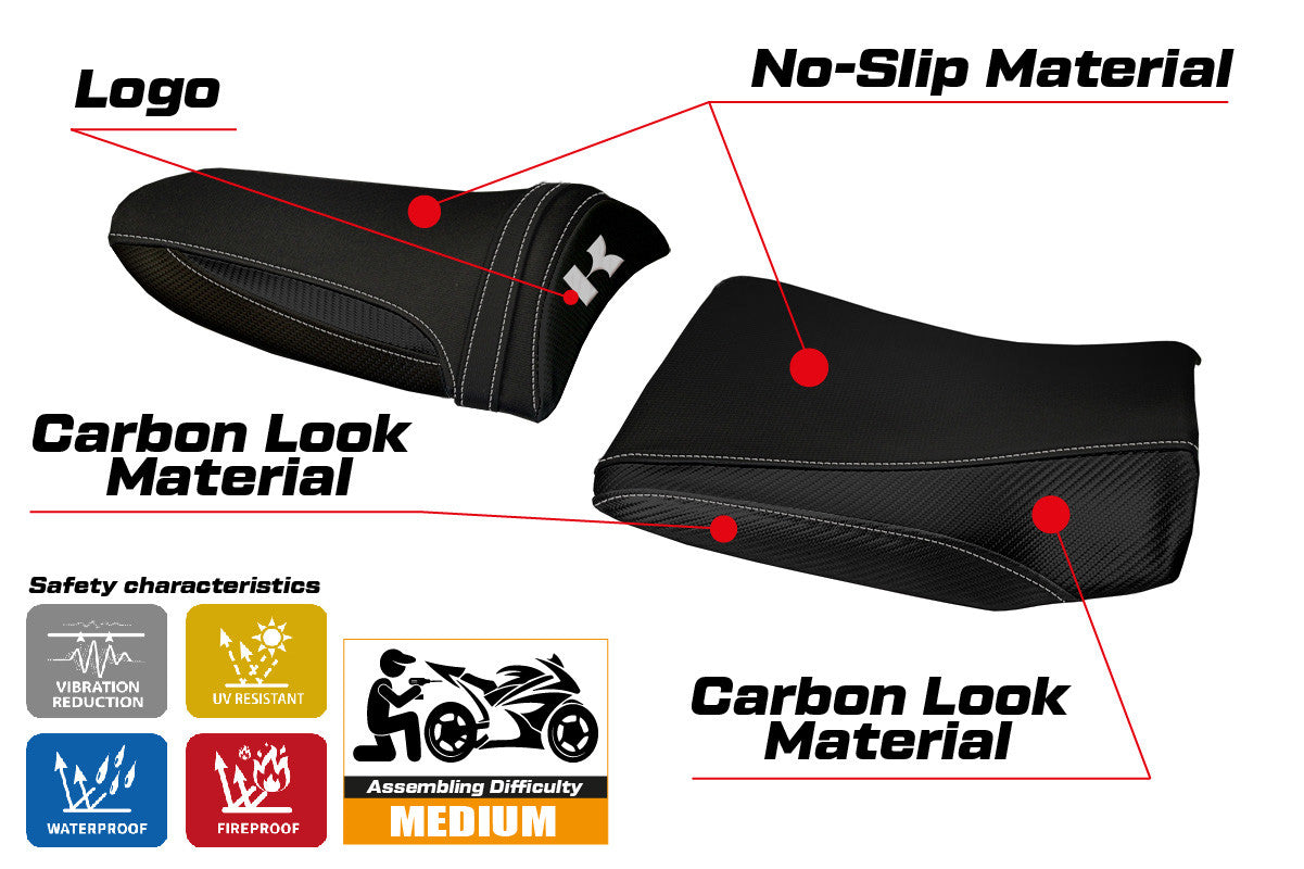 Seat cover compatible - Kawasaki Z 1000 2003 - 2006 - mod Pozzuoli 1