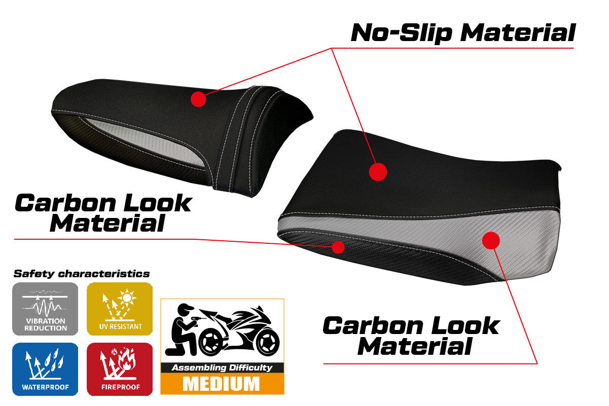 Seat cover compatible - Kawasaki Z 1000 2003 - 2006 - mod Pozzuoli 1