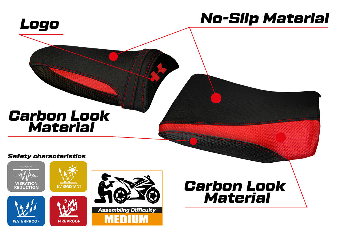 Seat cover compatible - Kawasaki Z 1000 2003 - 2006 - mod Pozzuoli 1