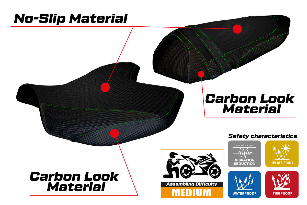 Seat cover compatible - Kawasaki Z 1000 2007 - 2009 - mod Amatrice 2