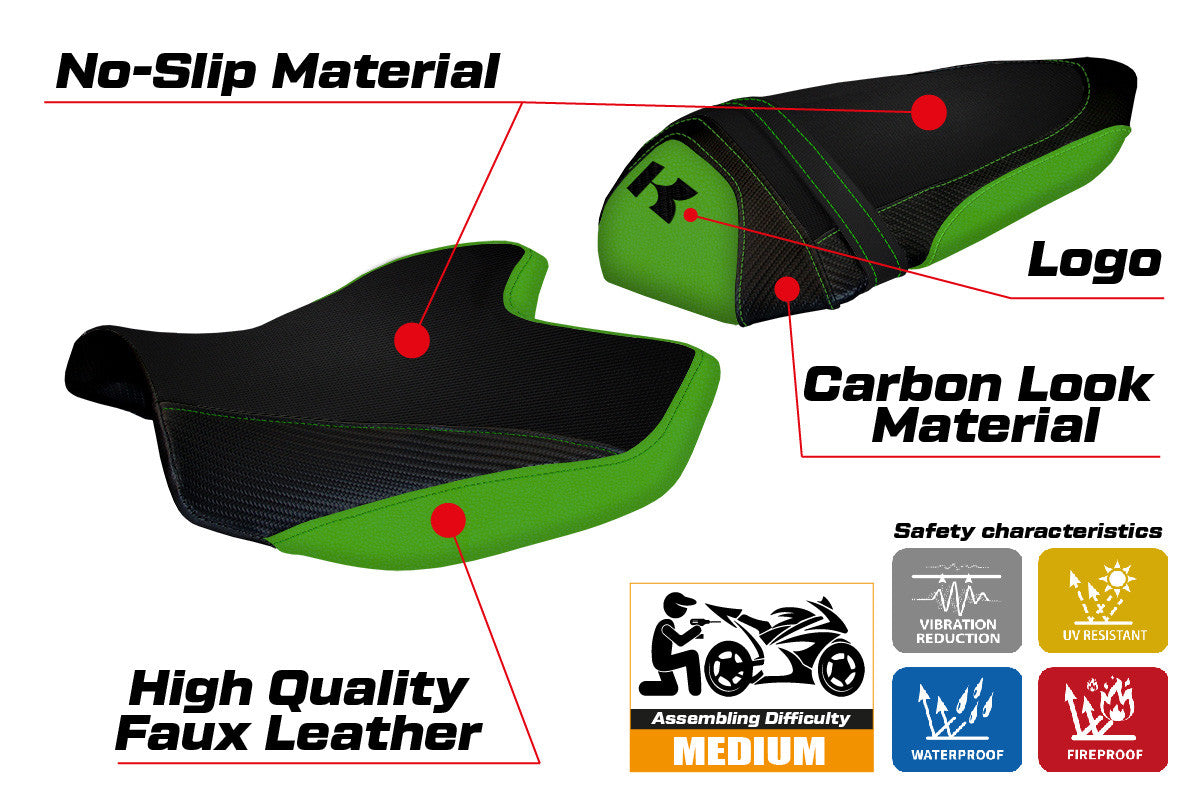 Seat cover compatible - Kawasaki Z 1000 2007 - 2009 - mod Amatrice 2