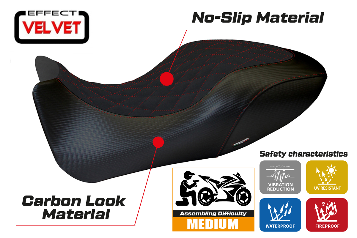 Seat cover compatible - Ducati Diavel 2011 - 2013 - mod Viano 1 Velvet