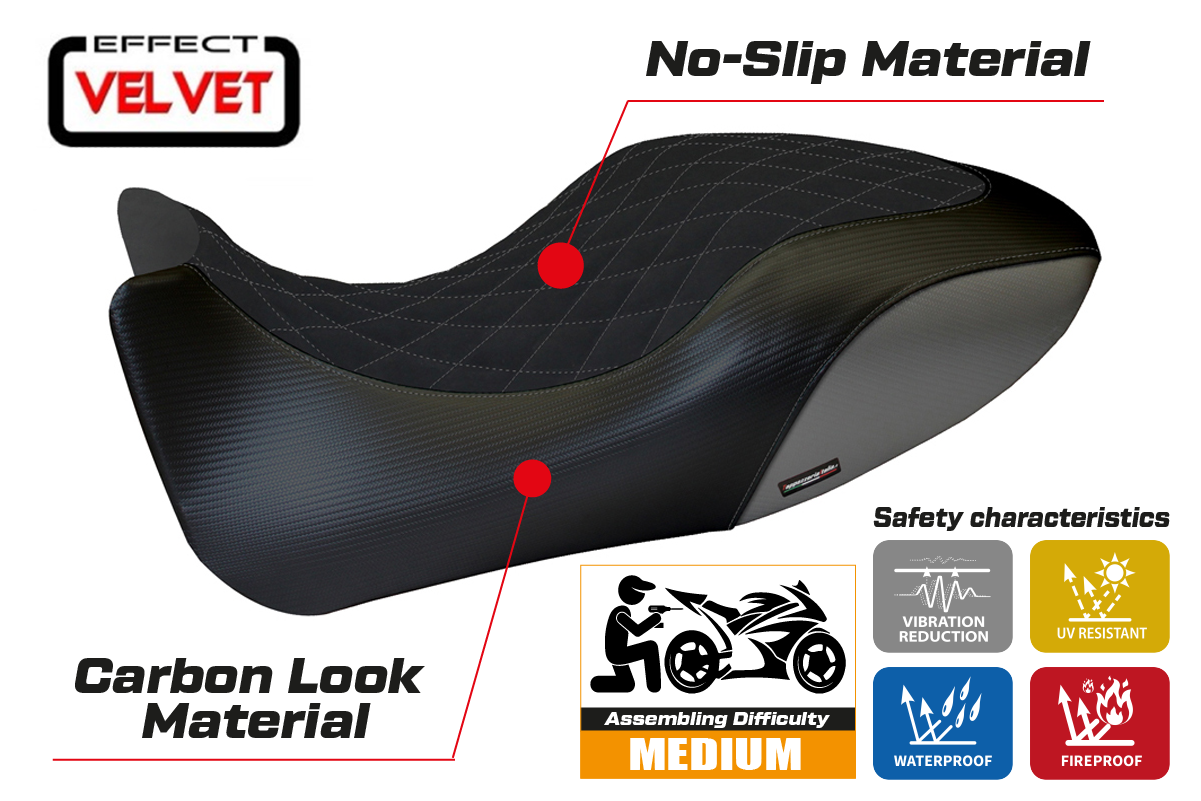 Seat cover compatible - Ducati Diavel 2011 - 2013 - mod Viano 1 Velvet