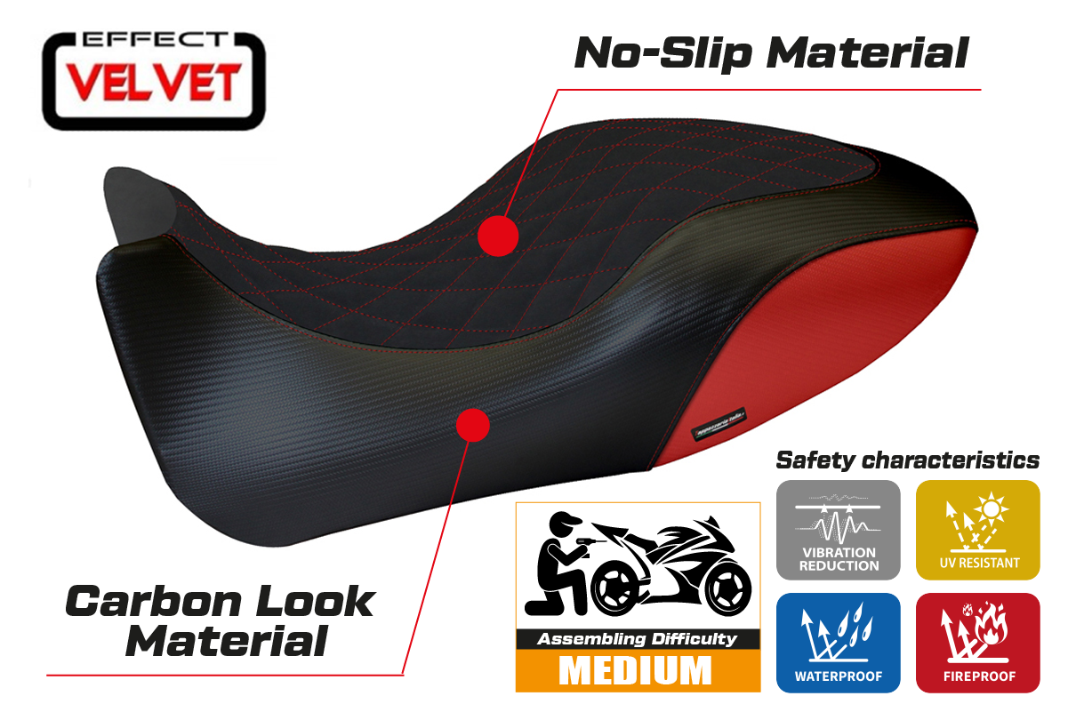 Seat cover compatible - Ducati Diavel 2011 - 2013 - mod Viano 1 Velvet