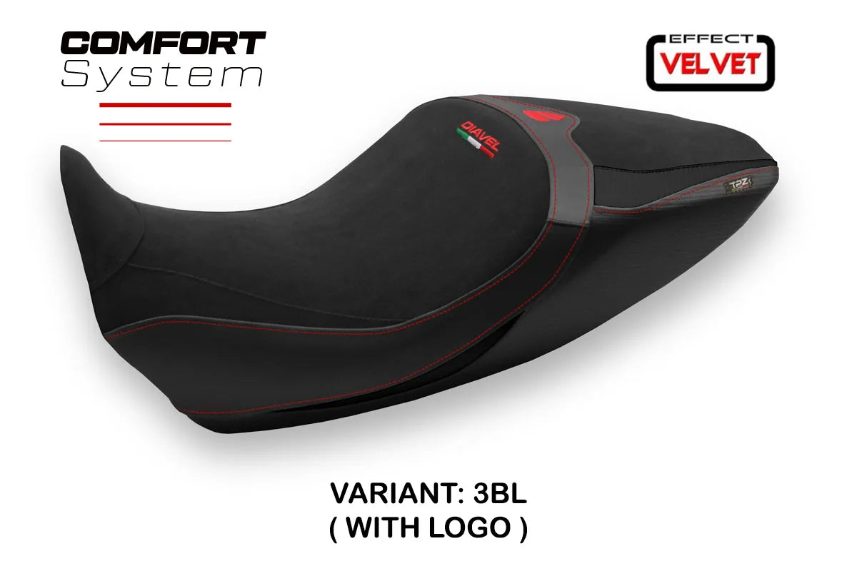 Seat cover compatible - Ducati Diavel 1260 2019 - 2022 - mod Saranda 1 Velvet Comfort System