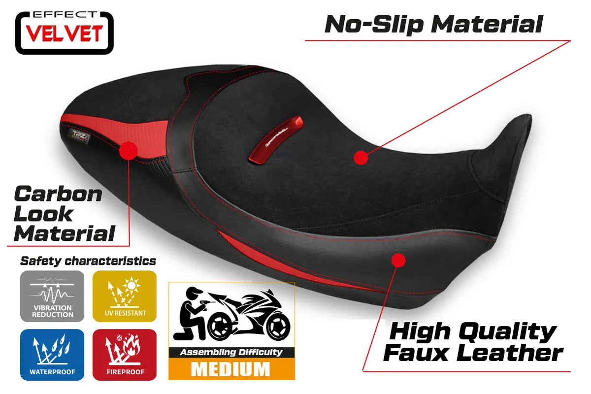 Seat cover compatible - Ducati Diavel 1260 S 2019 - 2022 - mod Braila 1 Velvet