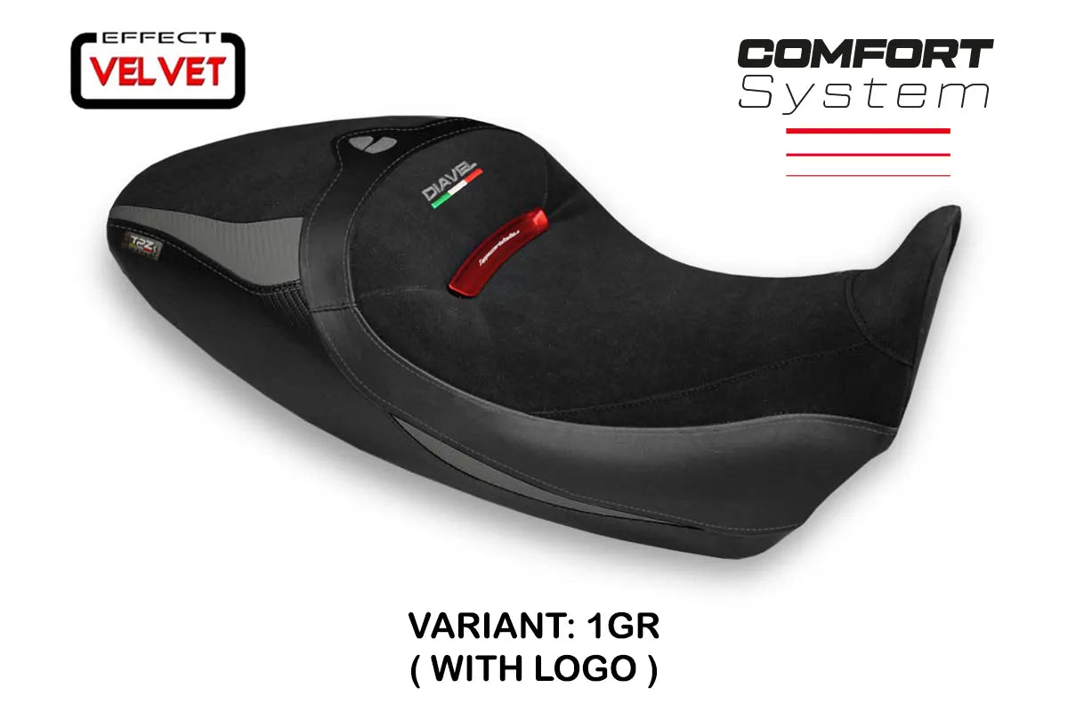 Seat cover compatible - Ducati Diavel 1260 S 2019 - 2022 - mod Costanza 1 Velvet Comfort System