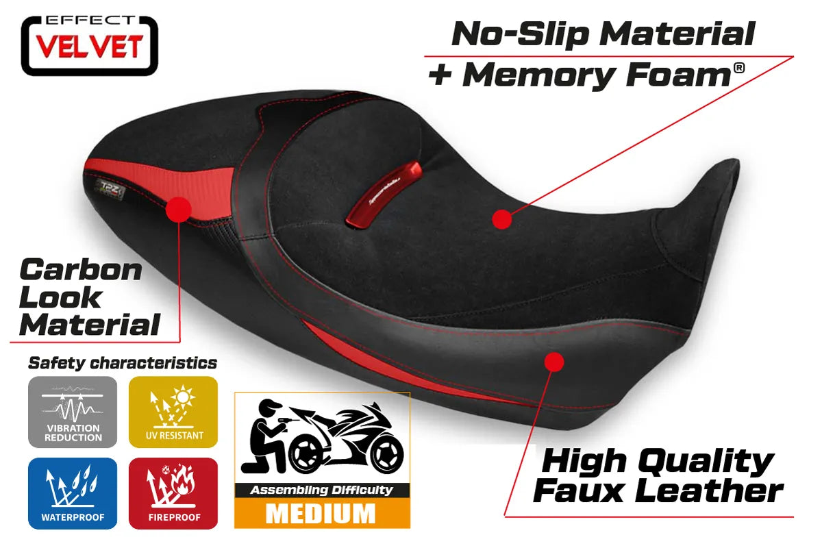 Seat cover compatible - Ducati Diavel 1260 S 2019 - 2022 - mod Costanza 1 Velvet Comfort System