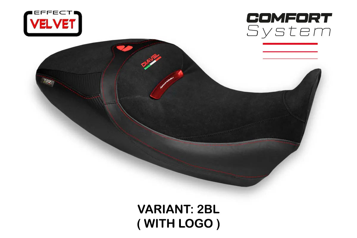 Seat cover compatible - Ducati Diavel 1260 S 2019 - 2022 - mod Costanza 1 Velvet Comfort System
