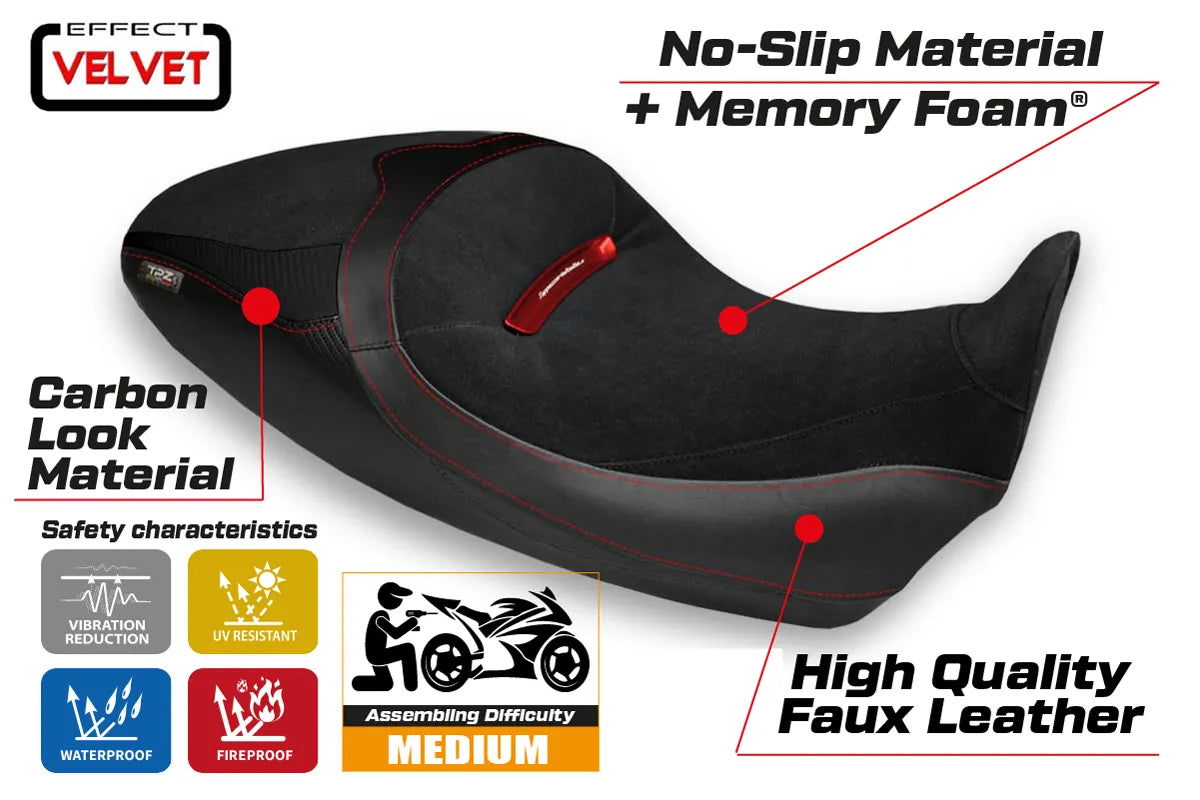 Seat cover compatible - Ducati Diavel 1260 S 2019 - 2022 - mod Costanza 1 Velvet Comfort System