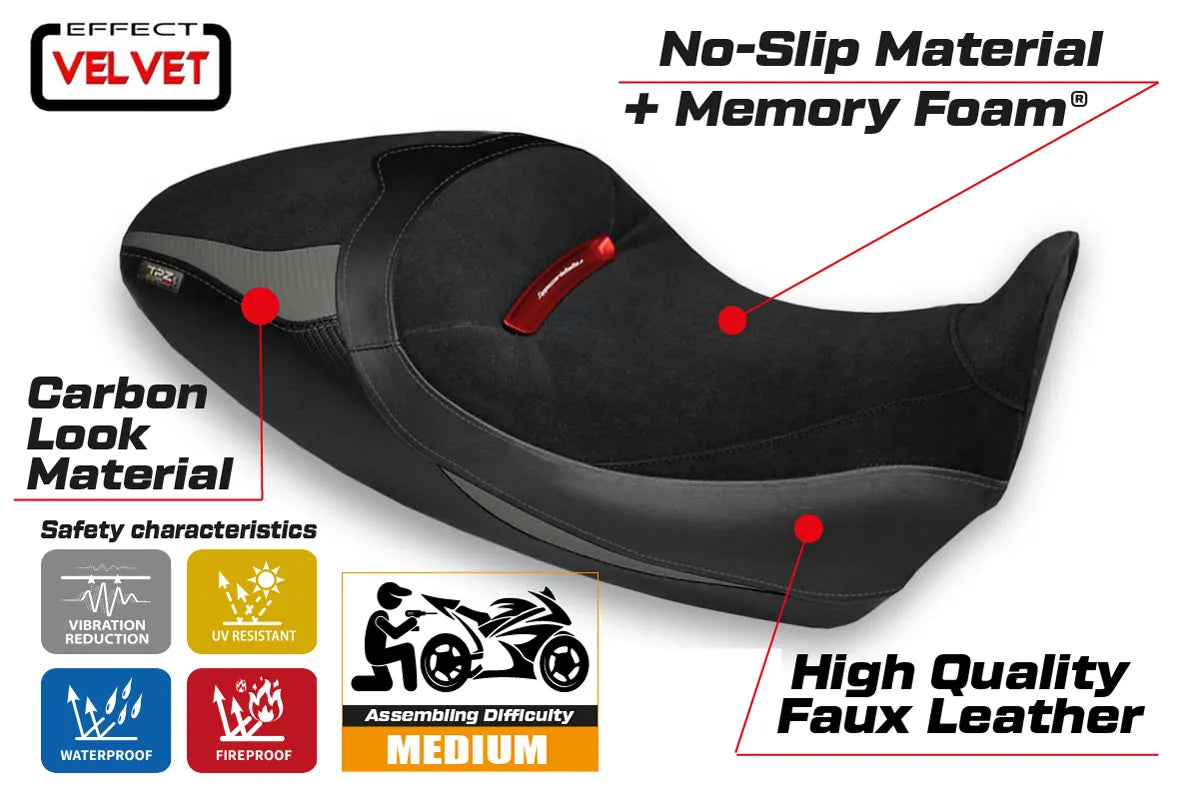 Seat cover compatible - Ducati Diavel 1260 S 2019 - 2022 - mod Costanza 1 Velvet Comfort System