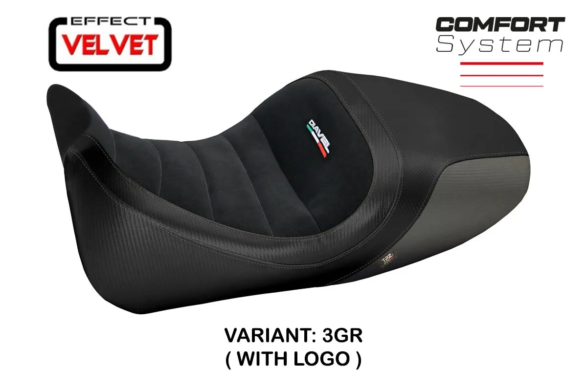 Seat cover compatible - Ducati Diavel 2014 - 2018 - mod Imola 1 Velvet Comfort System