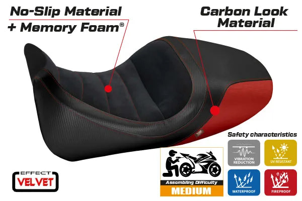 Seat cover compatible - Ducati Diavel 2014 - 2018 - mod Imola 1 Velvet Comfort System