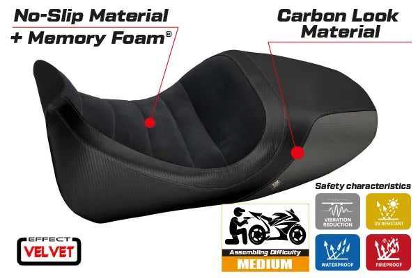 Seat cover compatible - Ducati Diavel 2014 - 2018 - mod Imola 1 Velvet Comfort System