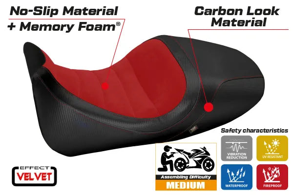Seat cover compatible - Ducati Diavel 2014 - 2018 - mod Imola 1 Velvet Comfort System