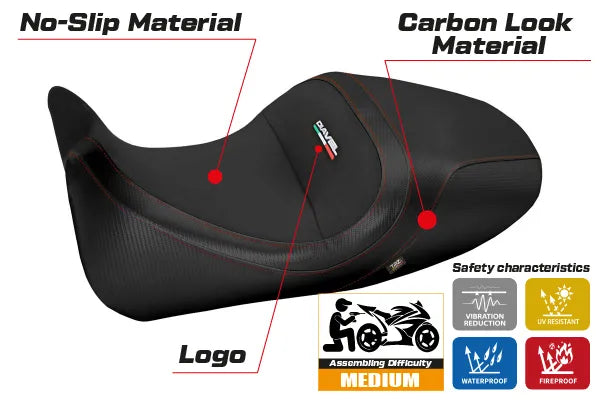 Seat cover compatible - Ducati Diavel 2014 - 2018 - mod Imola 1 Velvet