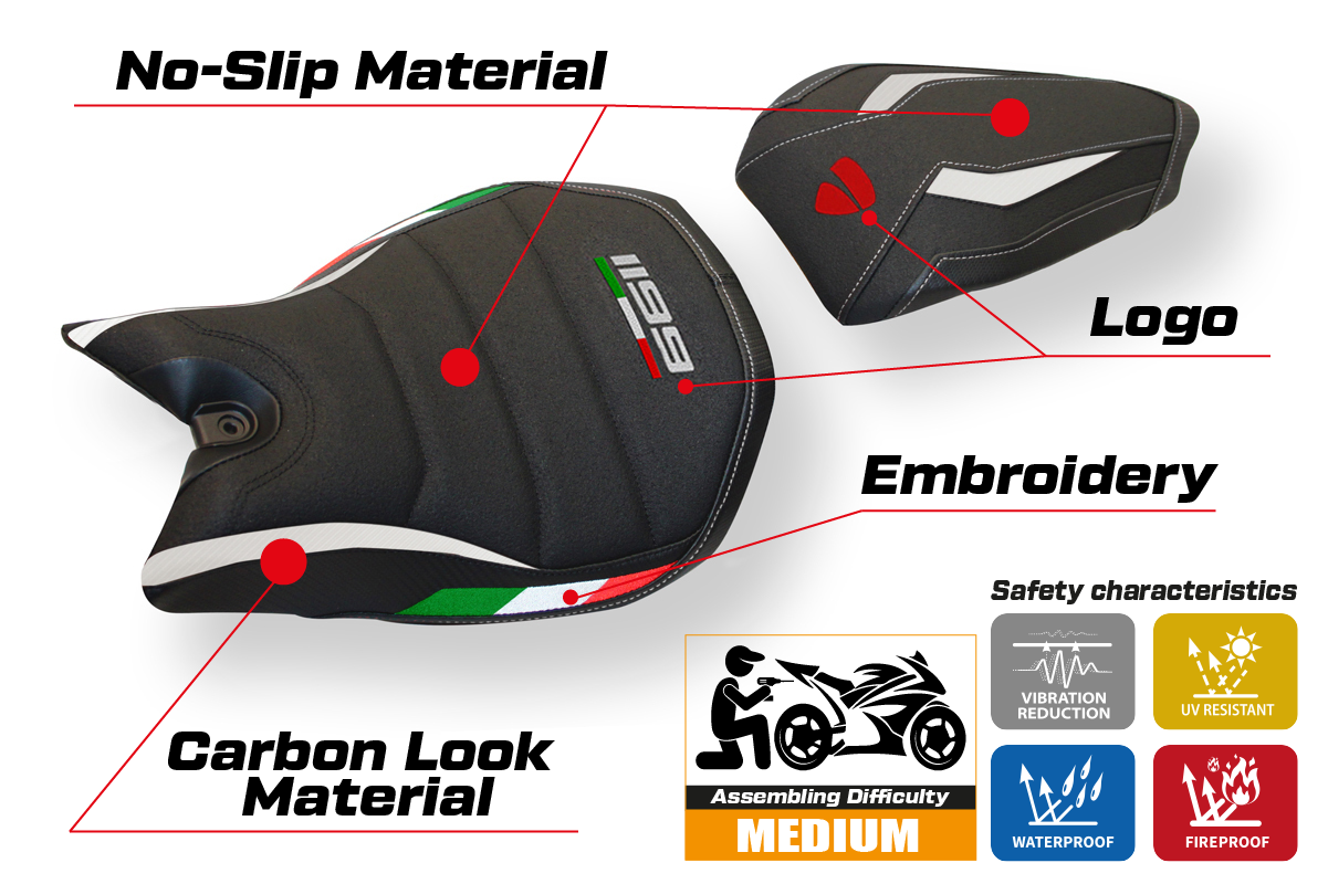 Seat cover compatible - Ducati Panigale 1199 2011 - 2015 - mod Dale Ultragrip