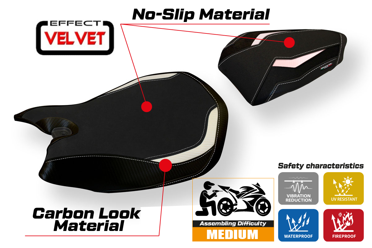Seat cover compatible - Ducati Panigale 1199 2011 - 2015 - mod Jarvan Velvet