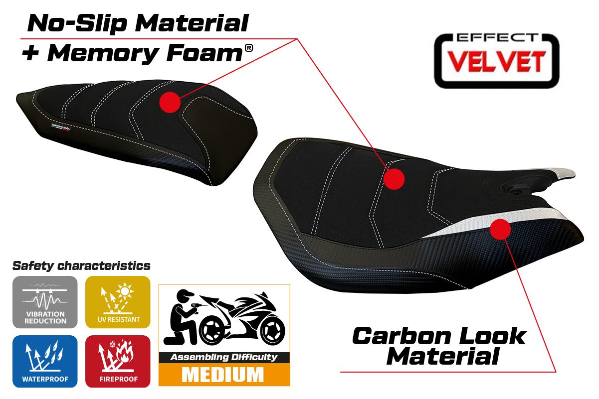 Seat cover compatible - Ducati Panigale 1199 2011 - 2015 - mod Leiden Velvet Comfort System