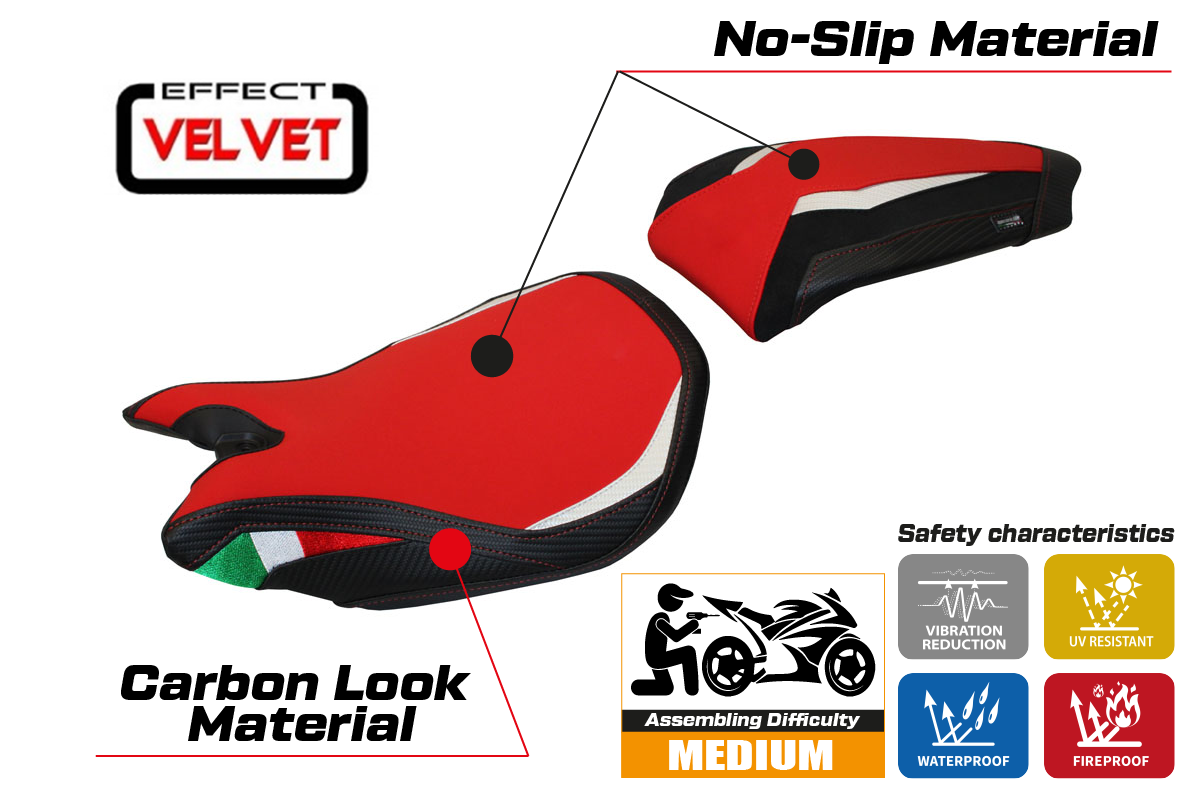 Seat cover compatible - Ducati Panigale 1299 2015 - 2018 - mod Paris Velvet