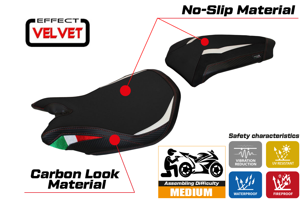 Seat cover compatible - Ducati Panigale 899 2013 - 2015 - mod Paris Velvet