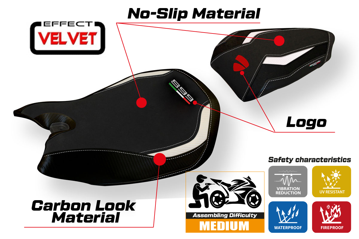 Seat cover compatible - Ducati Panigale 899 2013 - 2015 - mod Seul Velvet