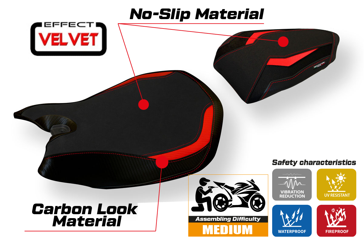 Seat cover compatible - Ducati Panigale 899 2013 - 2015 - mod Seul Velvet