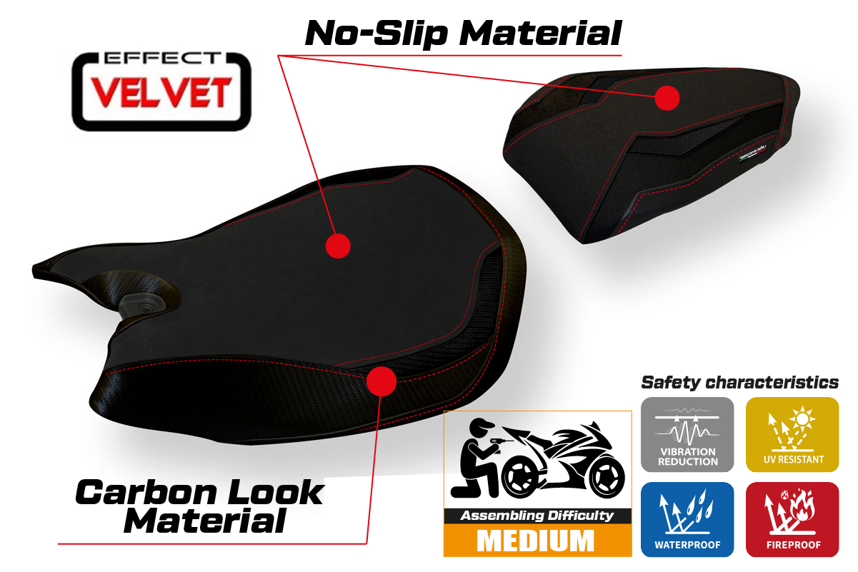 Seat cover compatible - Ducati Panigale 899 2013 - 2015 - mod Seul Velvet
