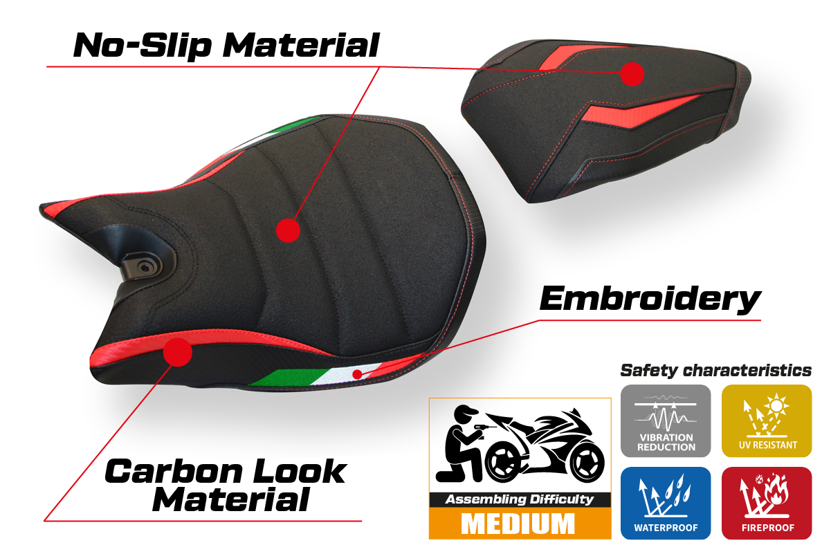 Seat cover compatible - Ducati Panigale 959 2016 - 2018 - mod Delft Ultragrip