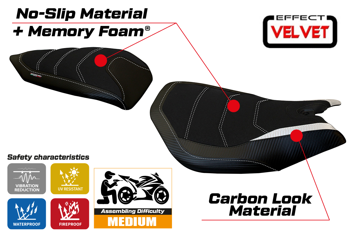 Seat cover compatible - Ducati Panigale 959 2016 - 2018 - mod Leiden Velvet Comfort System