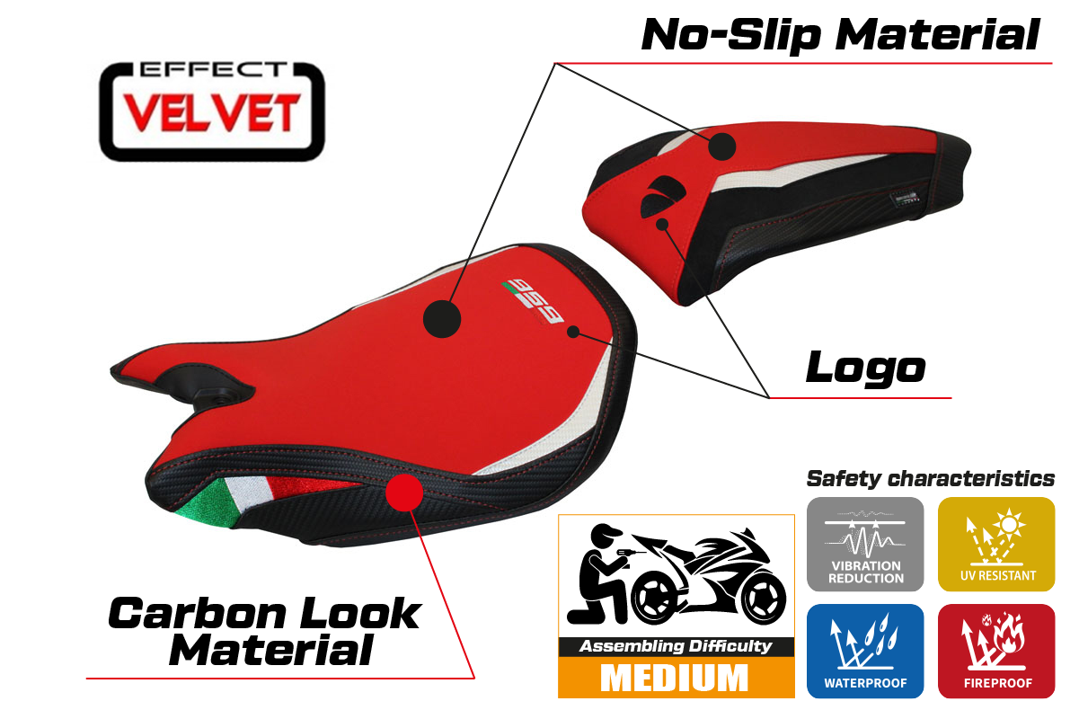 Seat cover compatible - Ducati Panigale 959 2016 - 2018 - mod Paris Velvet