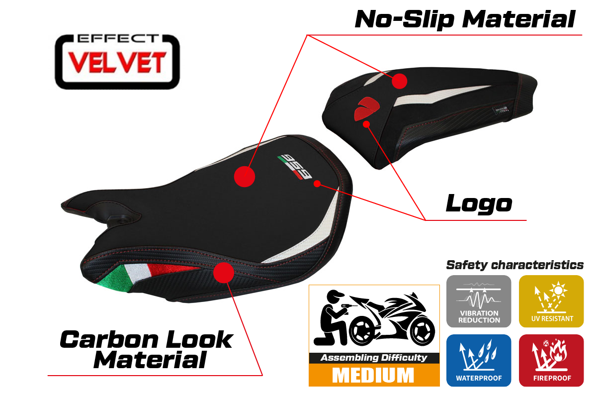 Seat cover compatible - Ducati Panigale 959 2016 - 2018 - mod Paris Velvet