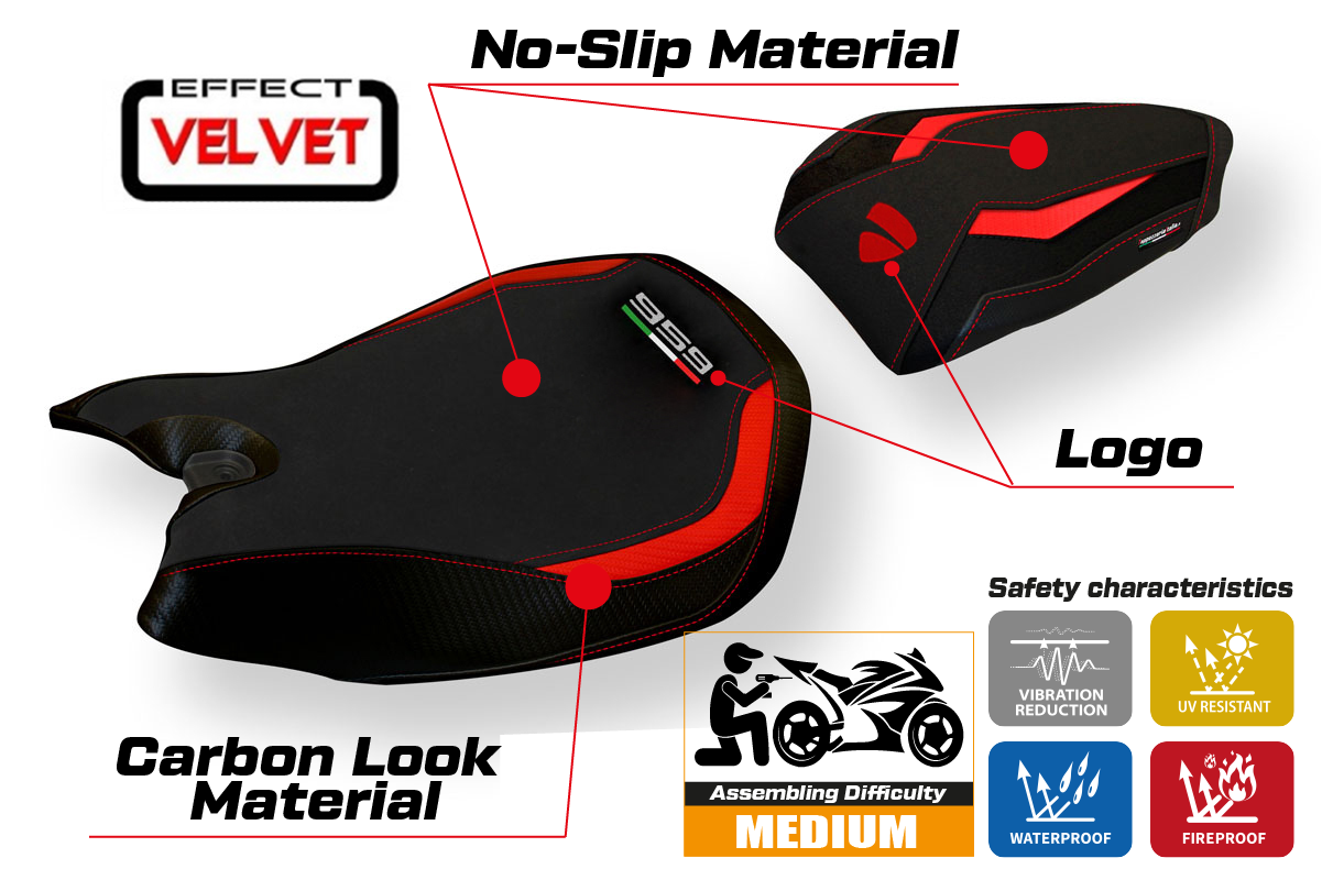 Seat cover compatible - Ducati Panigale Ducati Panigale 959 2016 - 2018 - mod Seul Velvet