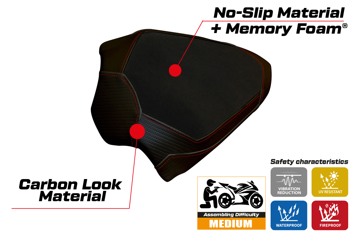 Seat cover compatible - Ducati Panigale V4 2018 - 2024 - mod Rivoli 1 Comfort System