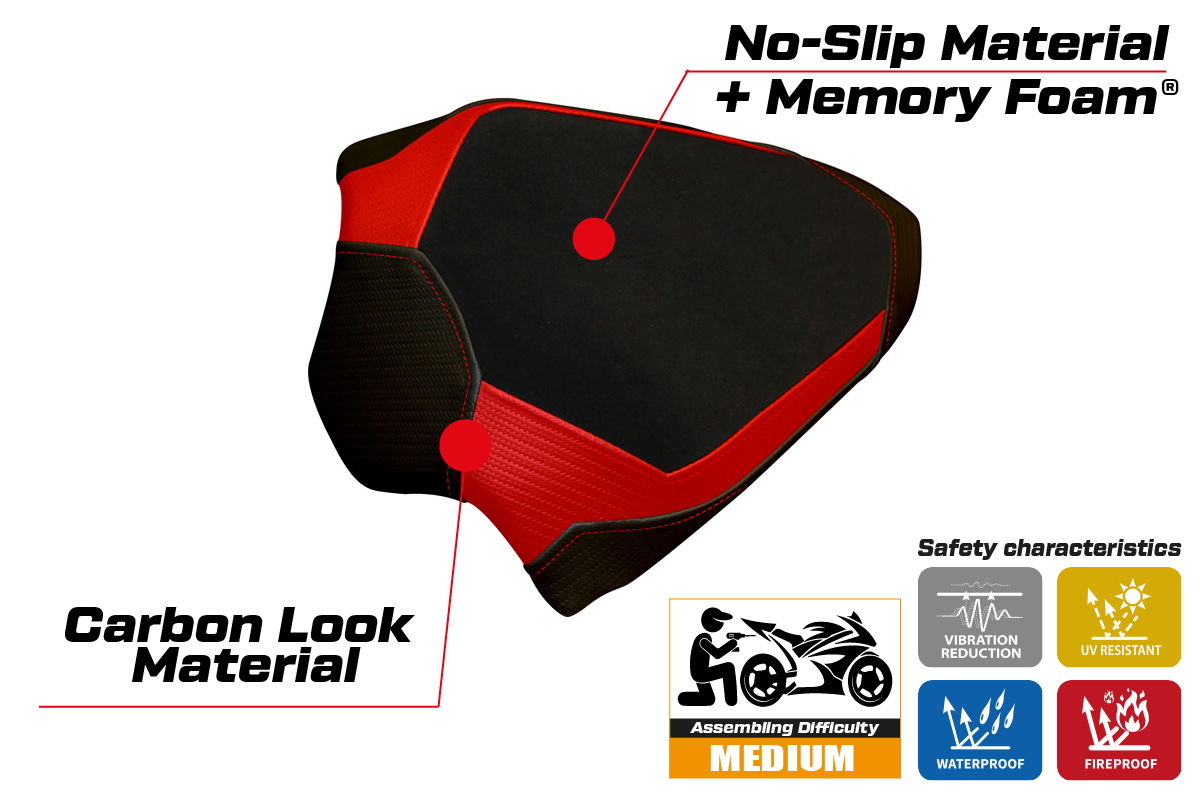 Seat cover compatible - Ducati Panigale V4 2018 - 2024 - mod Rivoli 1 Comfort System