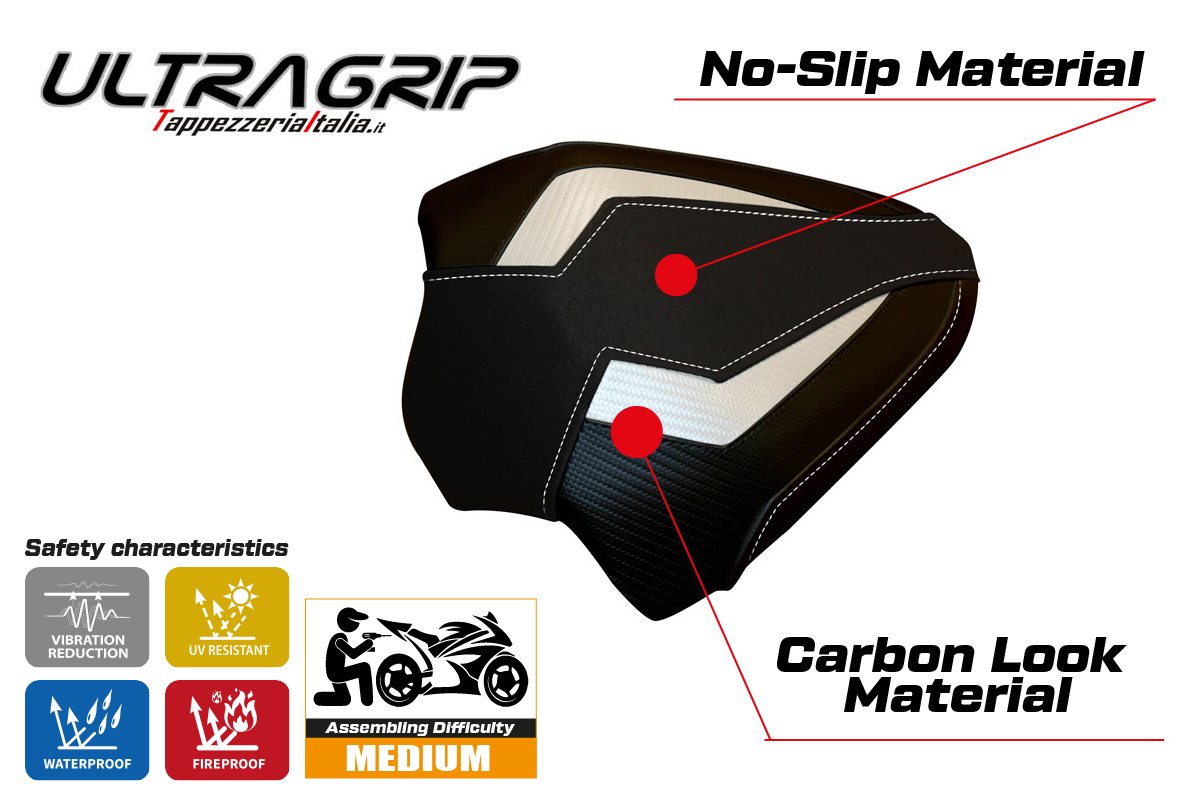Seat cover compatible - Ducati Panigale V4 2018 - 2024 - mod Tenby 1 Ultragrip
