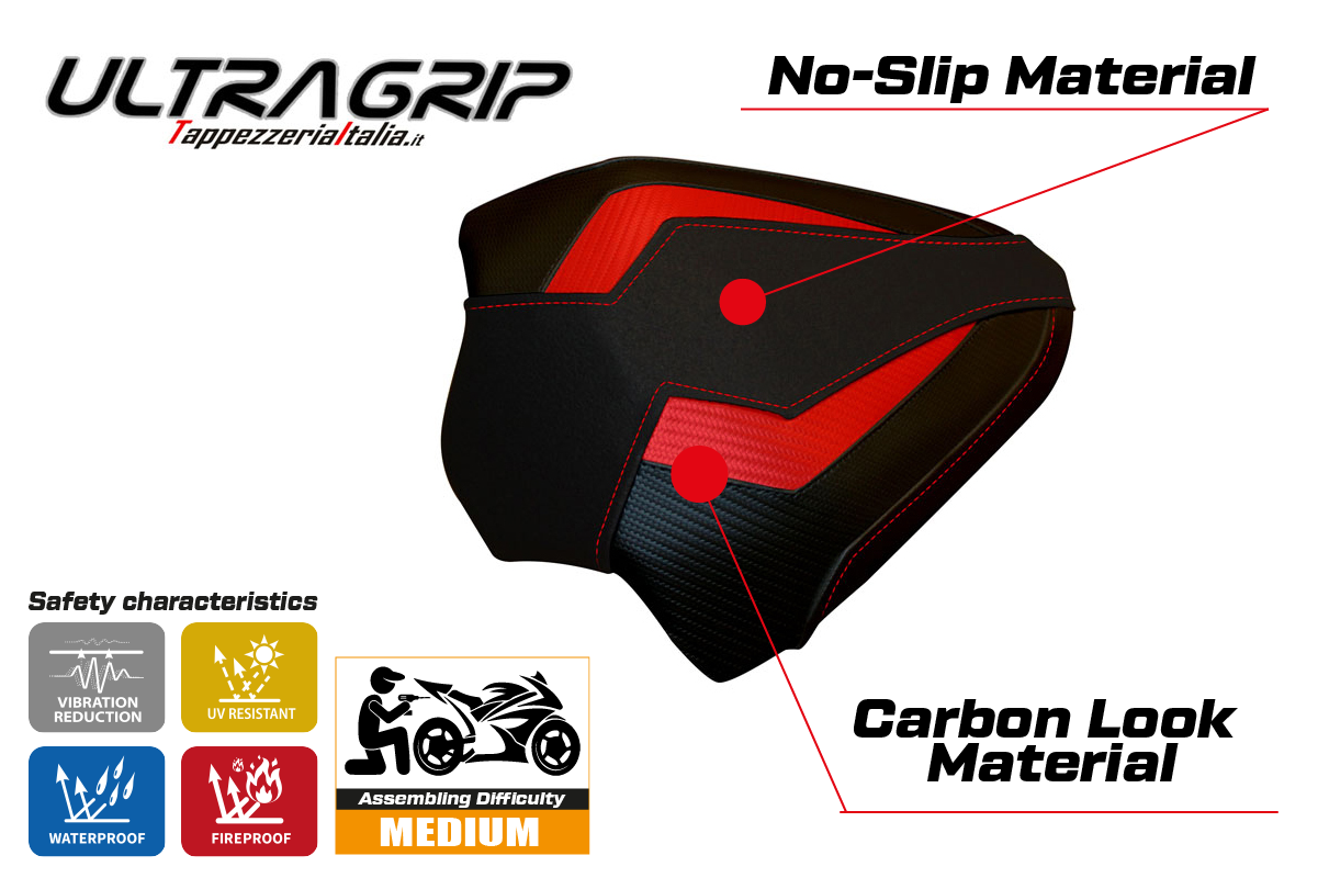 Seat cover compatible - Ducati Panigale V4 2018 - 2024 - mod Tenby 1 Ultragrip