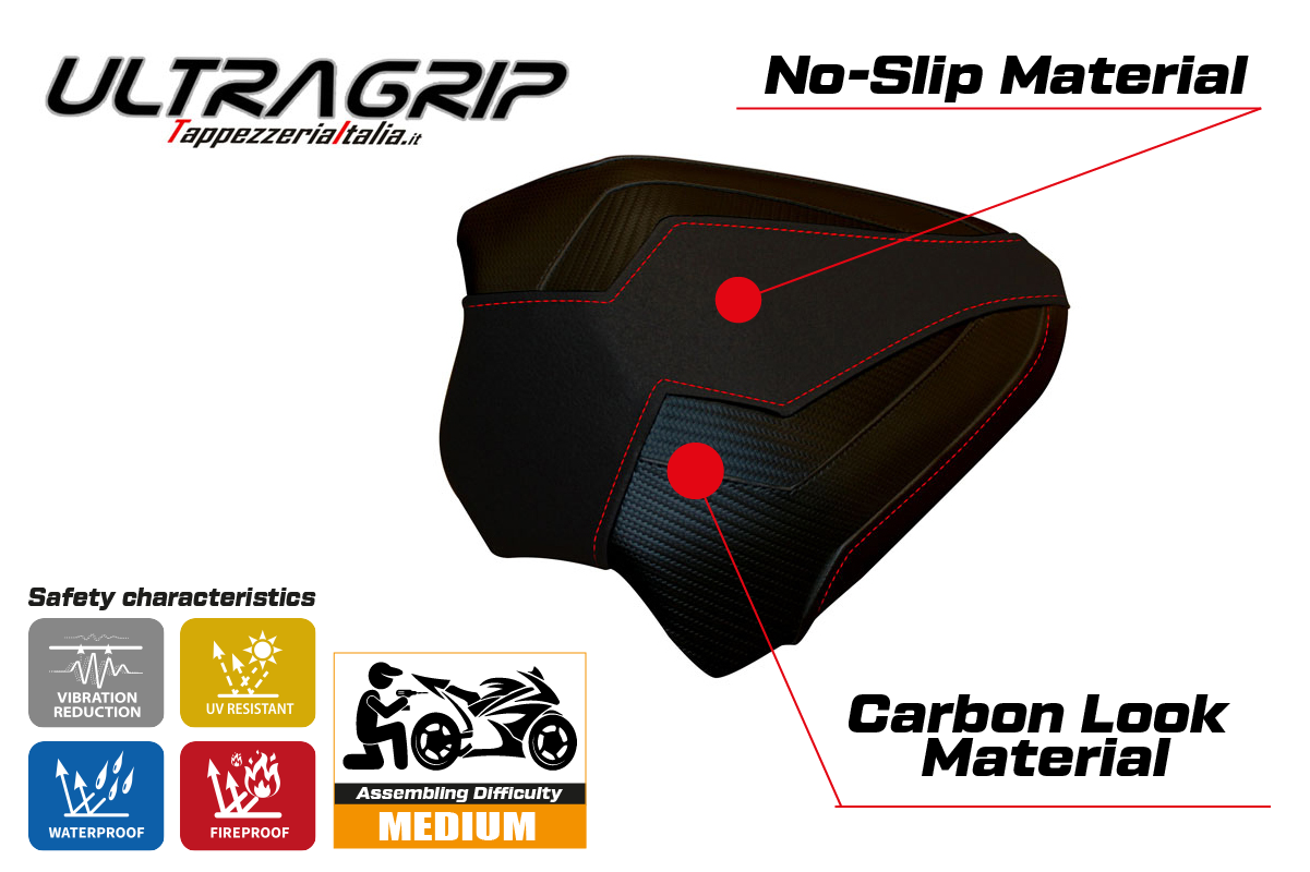 Seat cover compatible - Ducati Panigale V4 2018 - 2024 - mod Tenby 1 Ultragrip