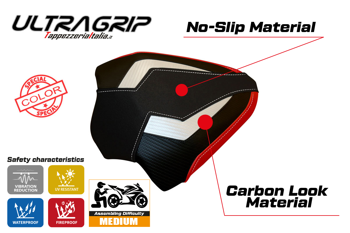 Seat cover compatible - Ducati Panigale V4 2018 - 2024 - mod Tenby Special Color Ultragrip