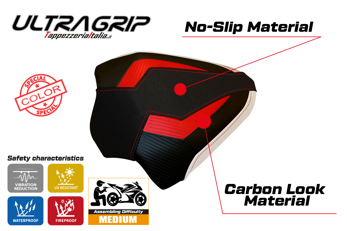 Seat cover compatible - Ducati Panigale V4 2018 - 2024 - mod Tenby Special Color Ultragrip