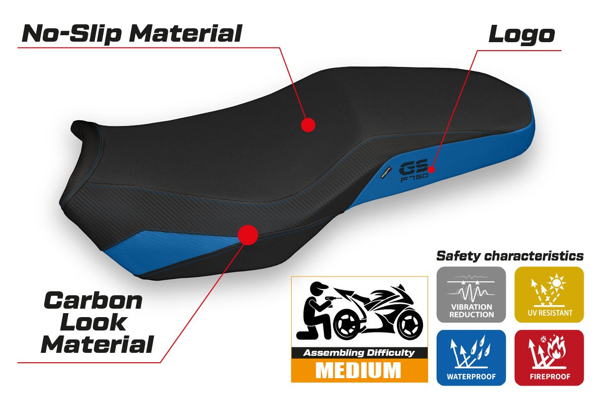 Seat cover compatible - BMW F 750-800-850 GS 2018-2025 - mod Marsh 3
