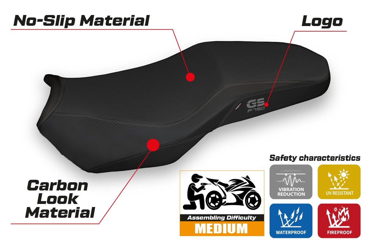 Seat cover compatible - BMW F 750-800-850 GS 2018-2025 - mod Marsh 3