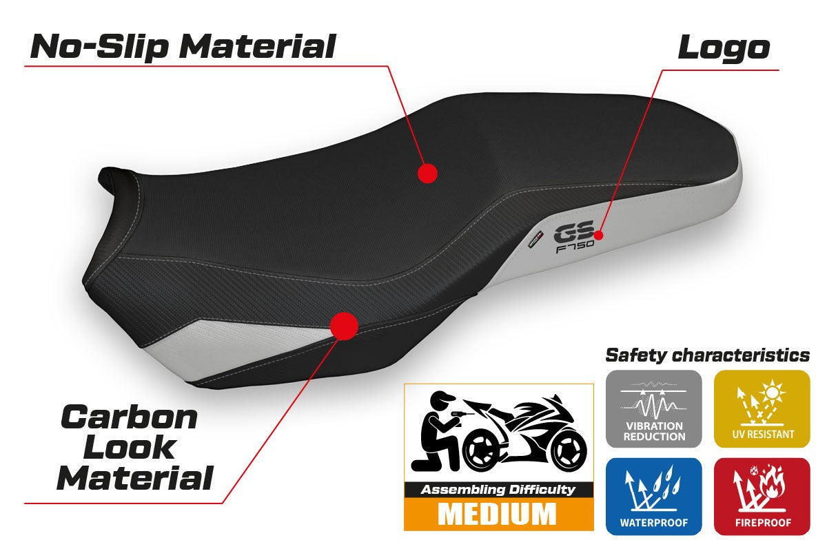 Seat cover compatible - BMW F 750-800-850 GS 2018-2025 - mod Marsh 3