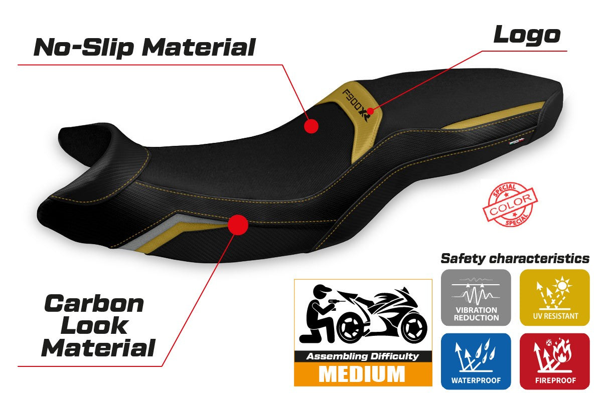Seat cover compatible - BMW F 900 XR 2019-2025 - mod Tartu Special Color Comfort System