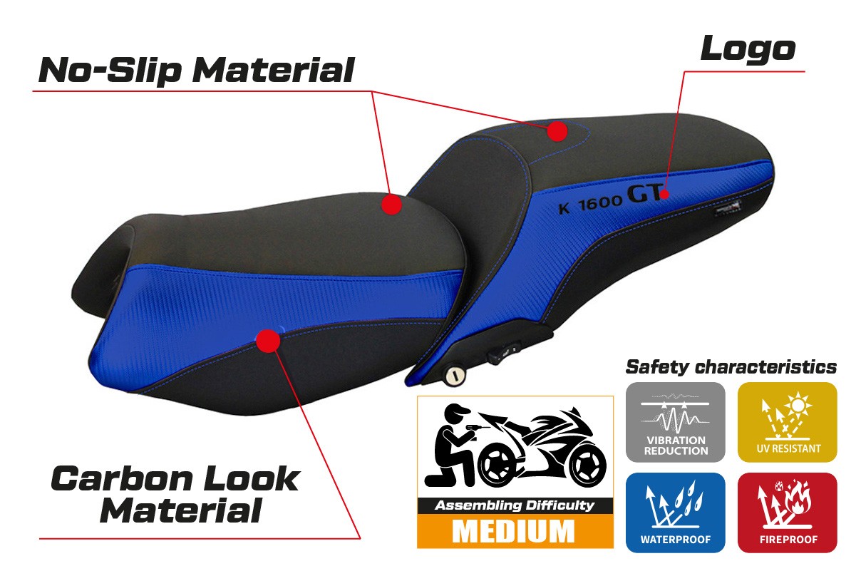 Seat cover compatible - BMW K 1600 GT 2010-2025 - mod Tropea Color