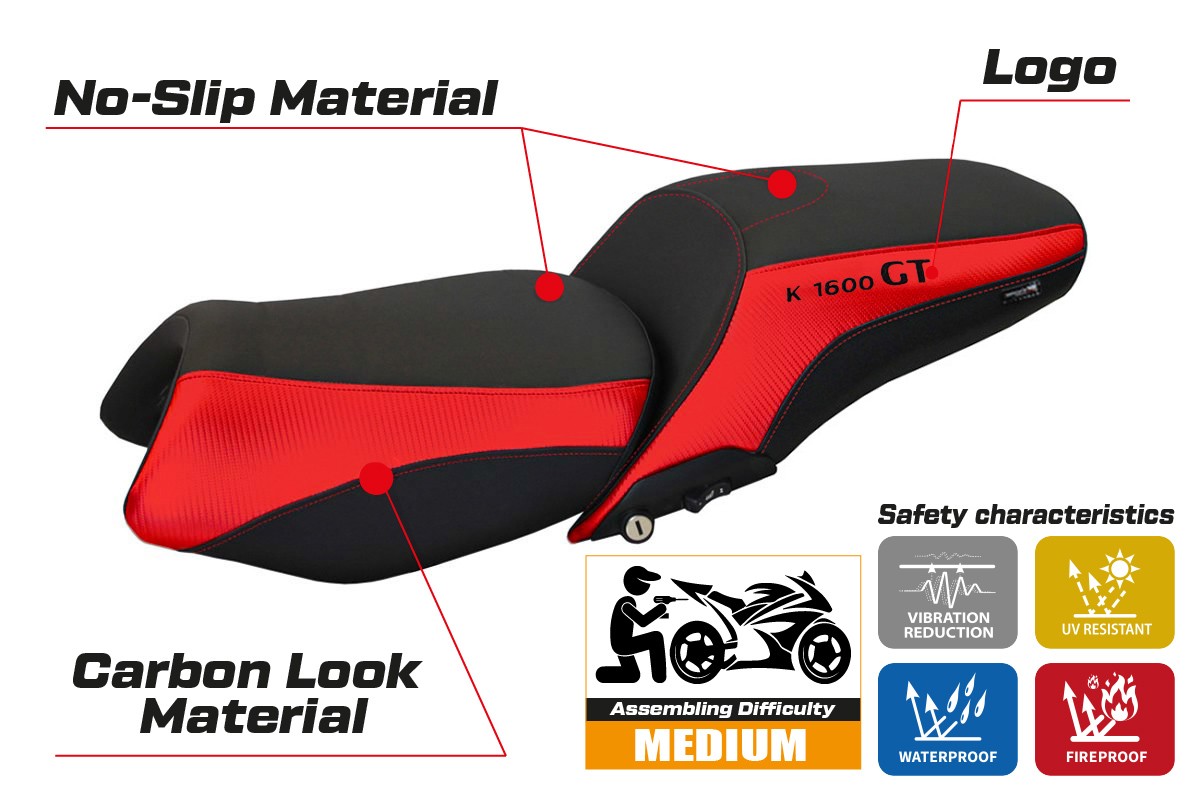 Seat cover compatible - BMW K 1600 GT 2010-2025 - mod Tropea Color