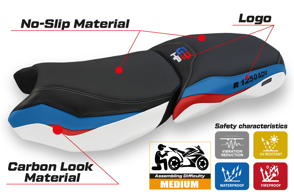 Seat cover compatible - BMW R 1250 GS ADVENTURE 2019 - 2024 - mod Baceno